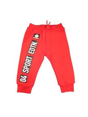 Dsquared2 Baby Red Sport Pants With Logo Tape Design Size 12M Cotton Blend